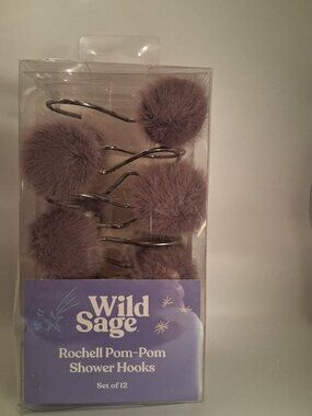 Wild Sage Rochell Pom-Pom Shower Hooks